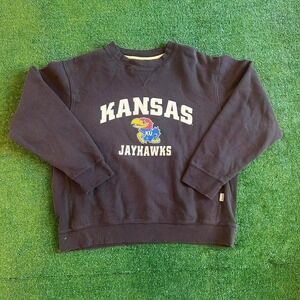 Vintage e5 Kansas Jayhawks University Spell out Logo Crewneck Sweatshirt Adult L